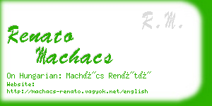 renato machacs business card